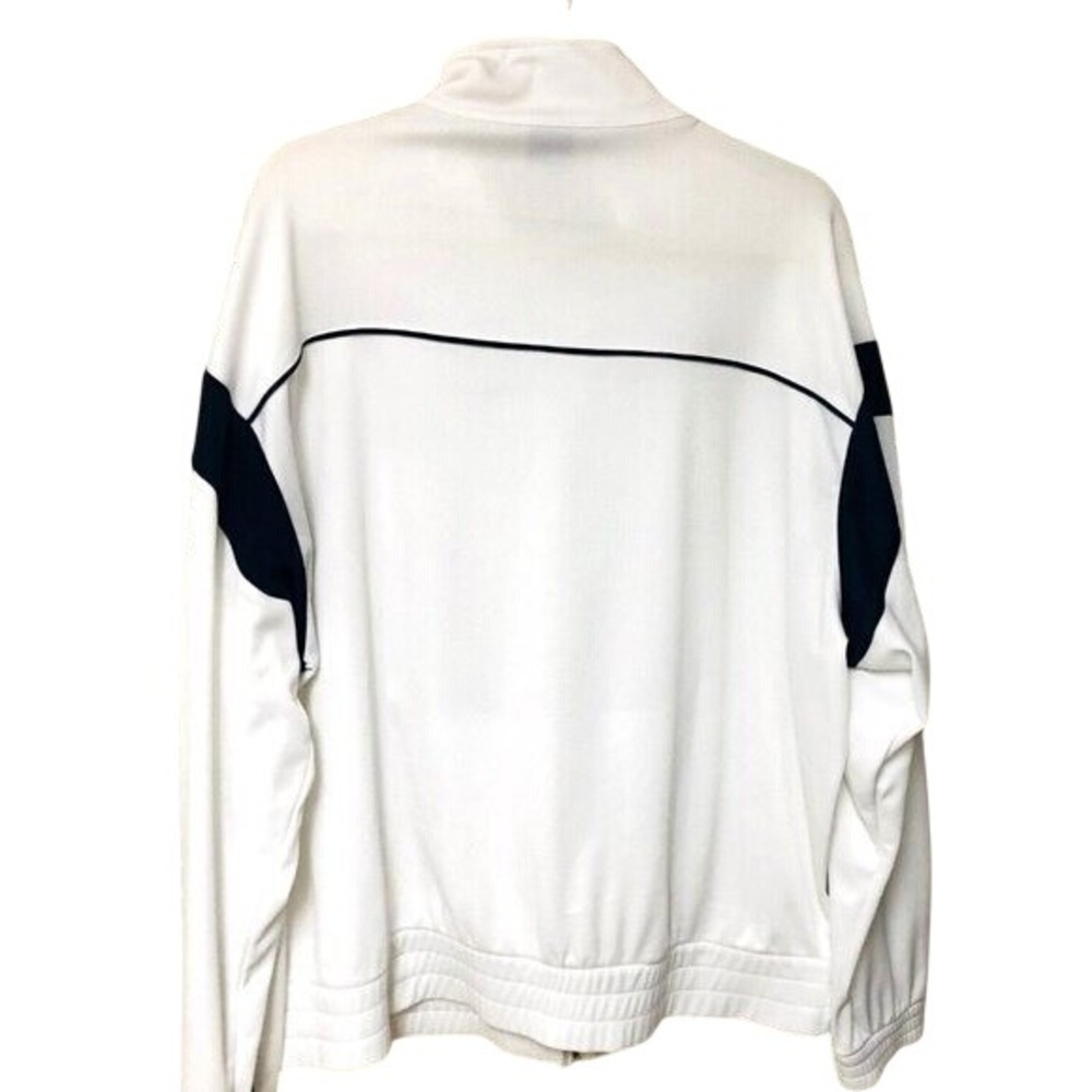 Reebok Unisex Zip Jacket White Pique Textured Lined Logo Activewear Athletic XXL - Picture 2 of 3